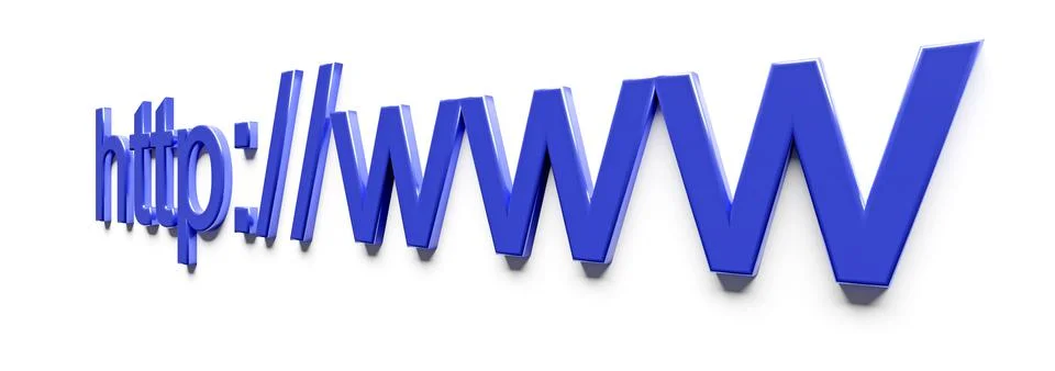 Internet web address http www in search bar of browser 库存插图
