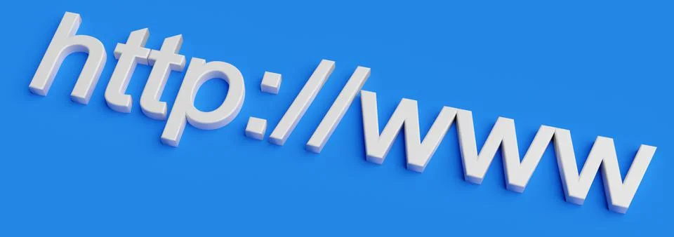 Internet web address http www in search bar of browser 库存插图