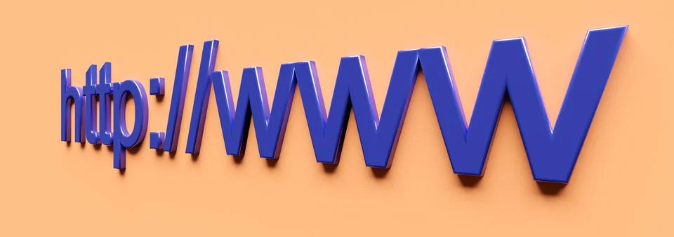 Internet web address http www in search bar of browser 库存插图