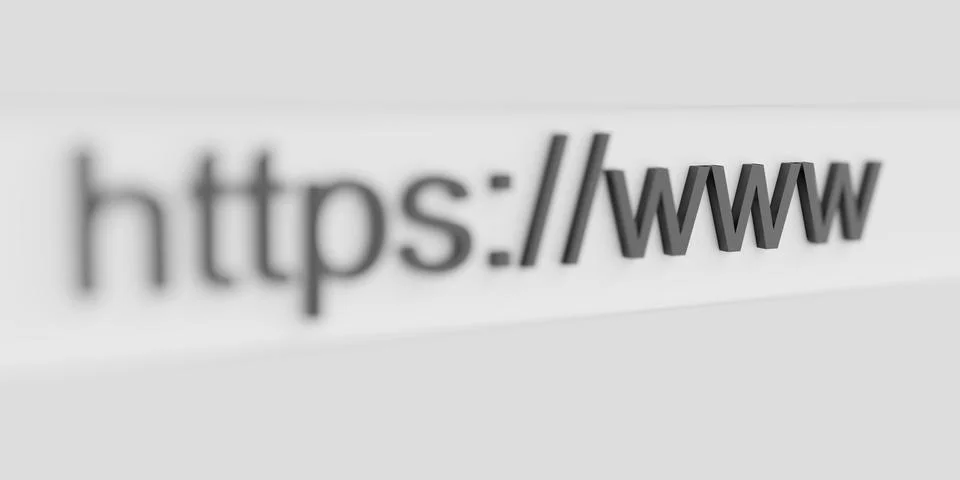 Internet web address https www with focus Illustration