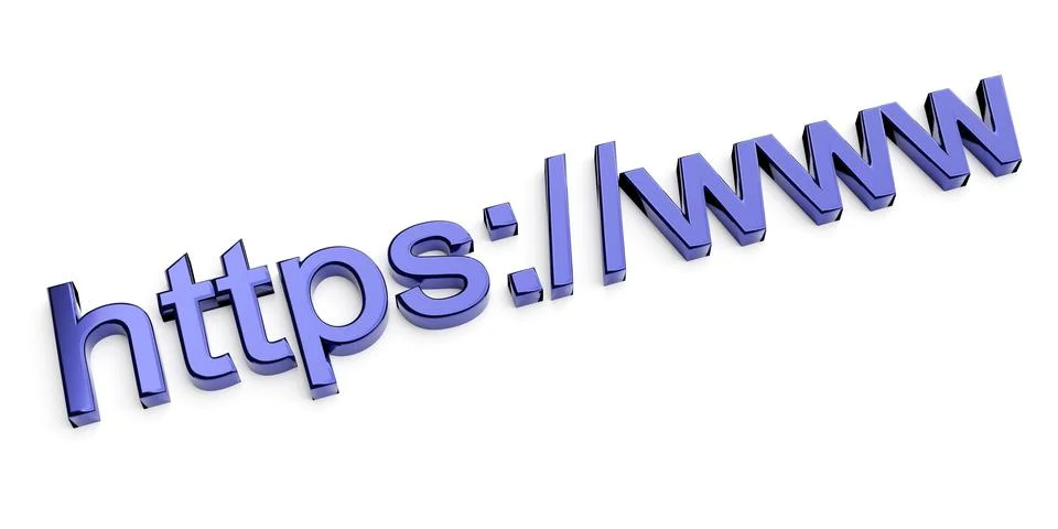 Internet web address https www in search bar of browser. Communication concep Illustration