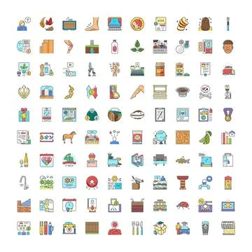 Internet web and business thin line icons set Stock Illustration