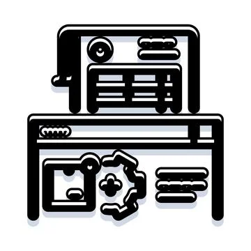 Internet web browsing accessing online setting icon Stock Illustration