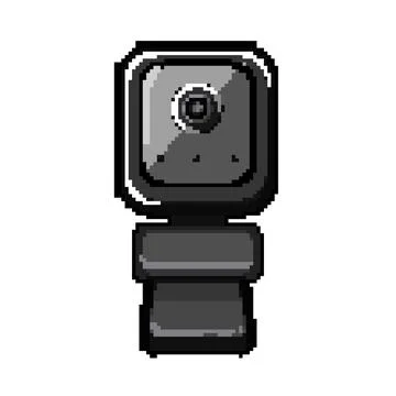 Internet web camera pixel art vector illustration Illustrazione stock