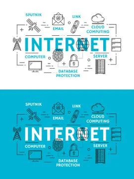 Internet web elements and devices Ilustración de archivo