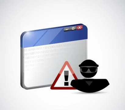 Internet web hacker. security warning concept Illustrazione stock