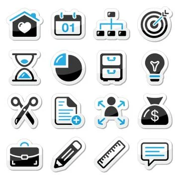 Internet, web icons as labels Stock Illustration