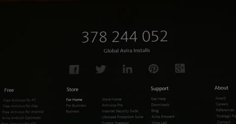 Internet web-page counting down the global Avira Antivirus installation Stock-Footage 209303569