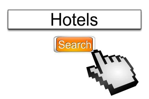 Internet web search engine hotels Illustration
