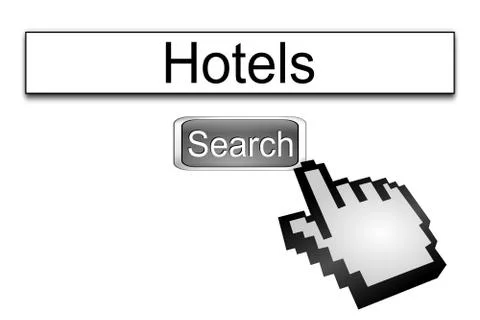 Internet web search engine hotels Illustration