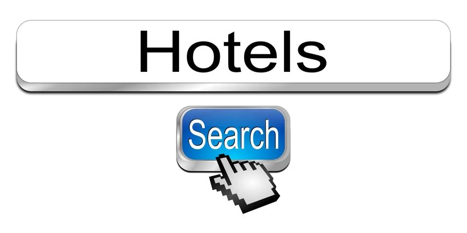 Internet web search engine hotels Illustrazione stock
