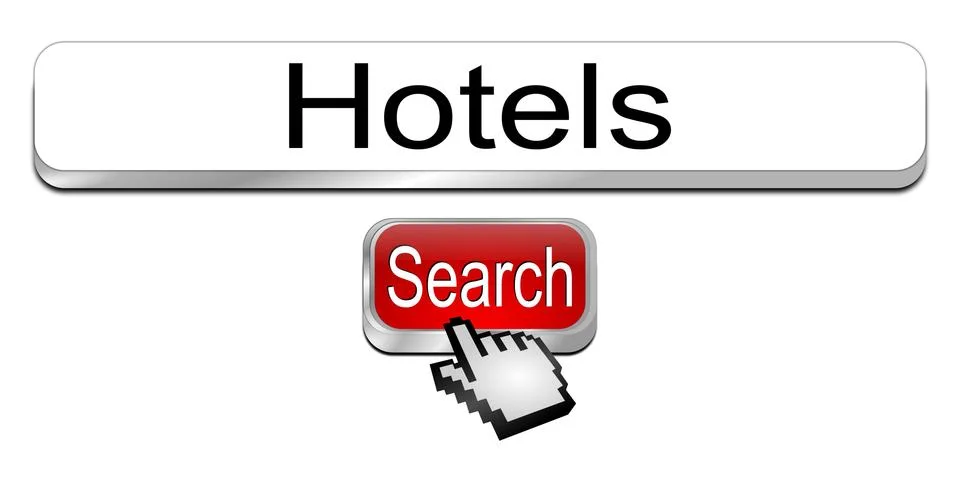 Internet web search engine hotels Illustrazione stock