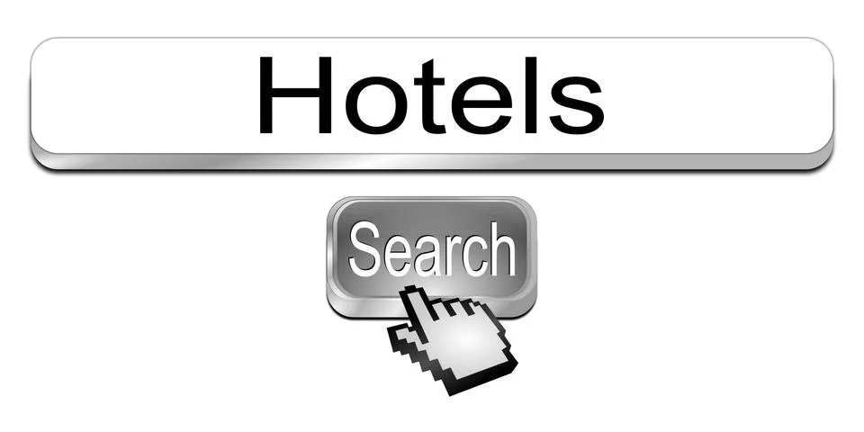Internet web search engine hotels Stock Illustration