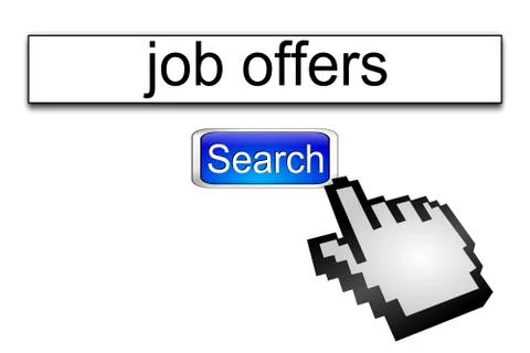 Internet web search engine job offers Stock Illustration
