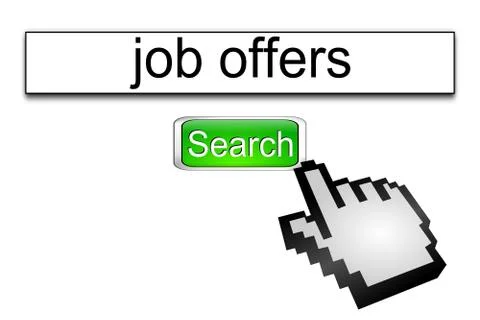 Internet web search engine job offers Stock Illustration