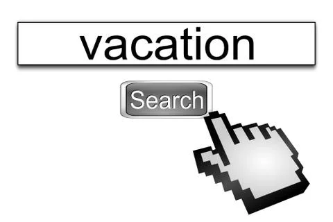 Internet web search engine vacation Stock Illustration