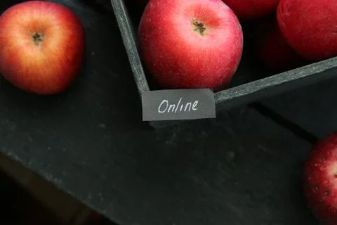 Internet, web service idea or Grocery online shop concept. Stock Photos