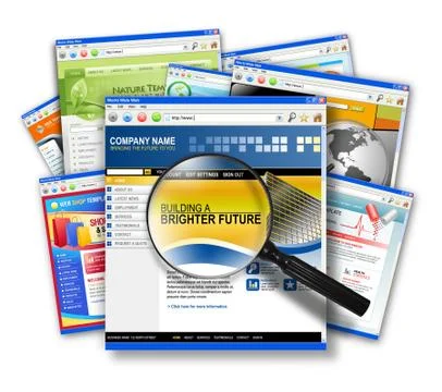 Internet web site search collage Illustrazione stock