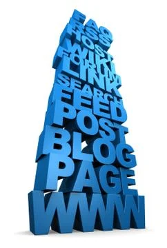 Internet Web Words Stacked Up Ilustración de archivo