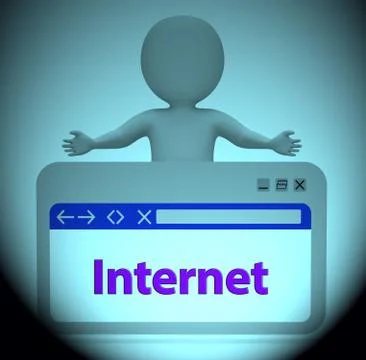 Internet Webpage Indicating Browsing Online 3d Rendering Stock Illustration
