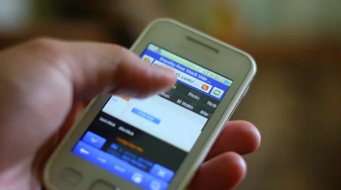 Internet website on cell phone Video stock 27878648