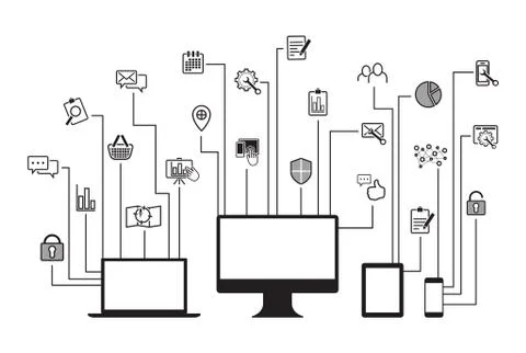 Internet website icons Illustrazione stock