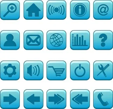 Internet website icons set Stock Illustration