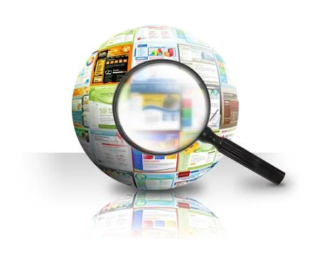 Internet Website Search 3D Ball 스톡 일러스트