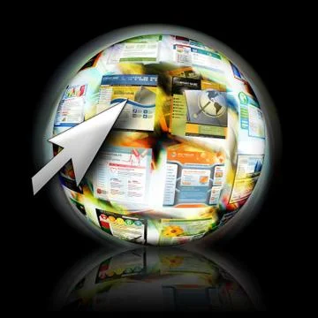 Internet Website Search with Arrow Cursor Stock Illustration