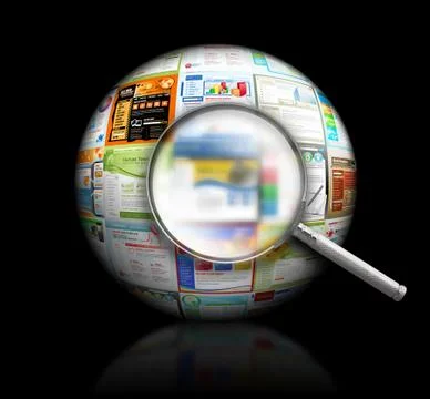 Internet website search black 3d ball 스톡 일러스트