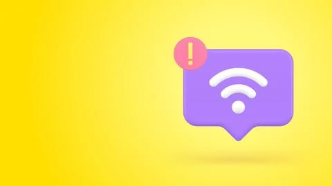 Internet wi fi network error jamming wireless wifi signal quick tips 3d ico.. Stock Illustration