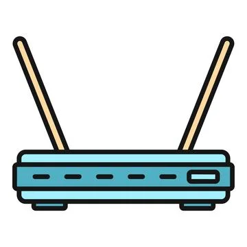 Internet wifi router providing wireless network connection icon Ilustración de archivo
