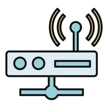 Internet wifi router sending wireless signal illustration Stock Illustration