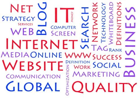 Internet wordcloud concept Illustrazione stock