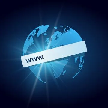Internet world blue globe Stock Illustration