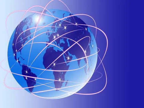 Internet on the world map 스톡 일러스트