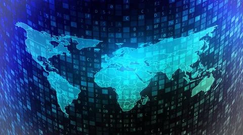 Internet worldwide global digital data flows and processing Internet worl... 스톡 사진