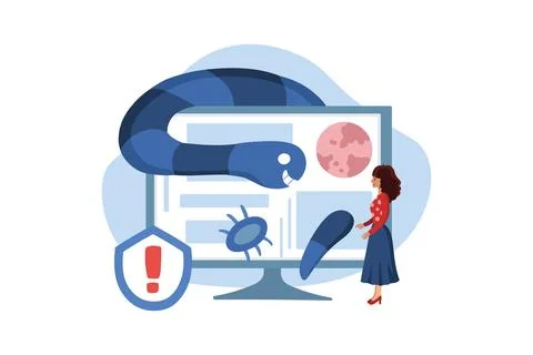 Internet Worm Attack イラスト素材