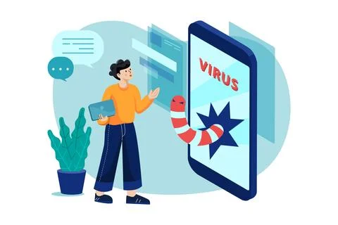 Internet Worm Attack Stock Illustration