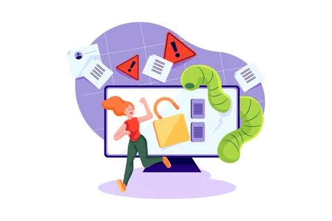 Internet Worm Attack Stock Illustration