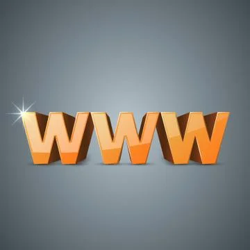 Internet, www, web 3d realistic icon. Stock Illustration