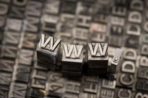 Internet www website by letterpress Stock Photos