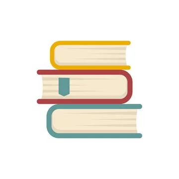 Internship book stack icon flat isolated vector Stock Illustration