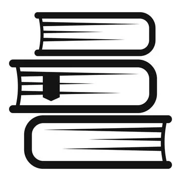 Internship book stack icon, simple style Stock Illustration