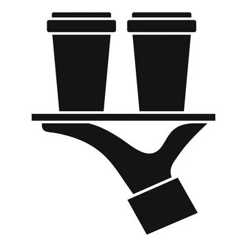 Internship coffee cup tray icon, simple style Illustration