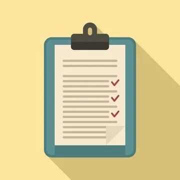 Internship to do list icon, flat style Stock Illustration