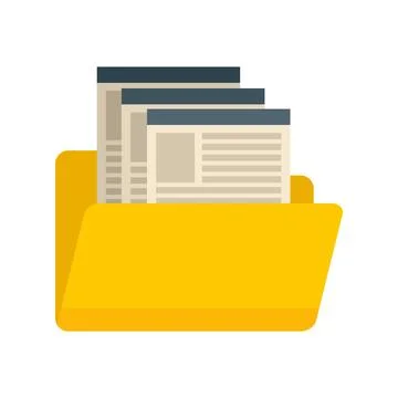 Internship folder icon flat isolated Illustrazione stock