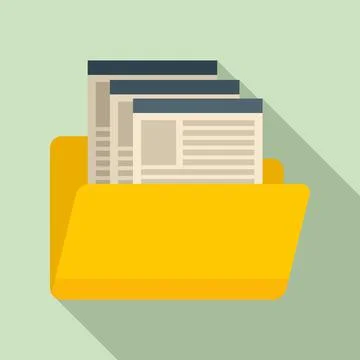 Internship folder icon, flat style Illustrazione stock