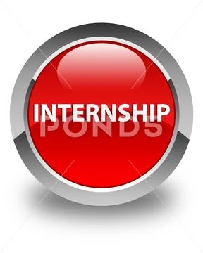 Internship glossy red round button Stock Illustration