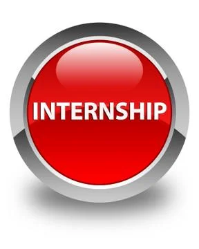 Internship glossy red round button Stock Illustration